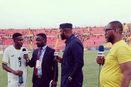 Ernest Nuamah with GOC Communications Director Yaw Ampofo Ankrah