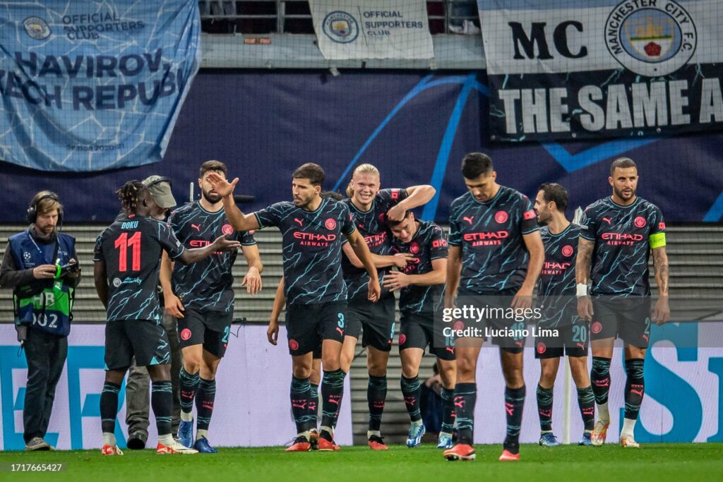 Manchester City and RB Leipzig ended in a 3-1