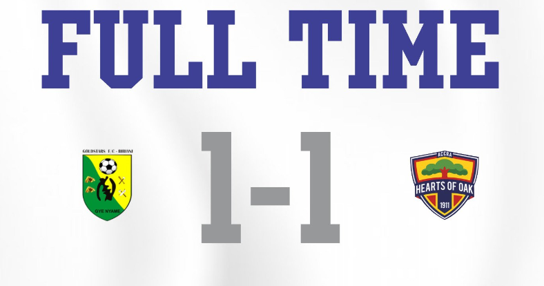 GOLDSTARS 1-1 HEARTS OF OAK : Points shared at Duns Park