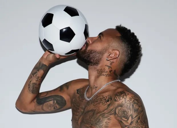Brazilian Icon Neymar poses in Kim Kardashian's SKIMS